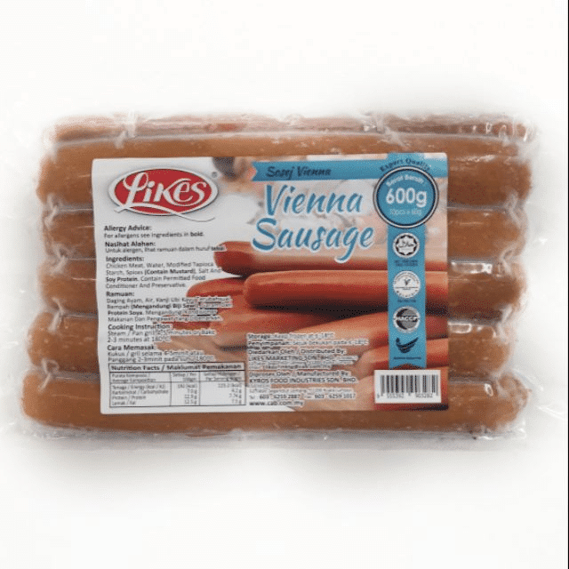 Likes Vienna Sausage 600g. to Choose Sausages in Malaysia, you have to look at the meat content, meat type, and additional flavorings such as black pepper, chilli salsa and more. Here best prices Buying Guide to sausages in malaysia, What is the most popular sausage?, What is the best sausage in the world?, What is halal sausage?,Is it halal to eat sausage?,What is halal sausage casing made of?,Are Sadia sausages Halal?,
