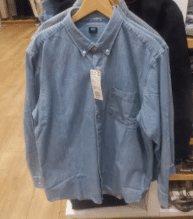 Uniqlo Men’s Denim Shirt is affordable due to the low cost of production. It's quality is comparable to Zara and H&M.