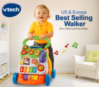 VTech Sit to Stand Learning Baby Walker is top 10 Best Baby Walker Malaysia, From baby steps to big steps the Sit-to-Stand Learning Walker by VTech helps your baby develop from a crawler to a walker through adaptive
